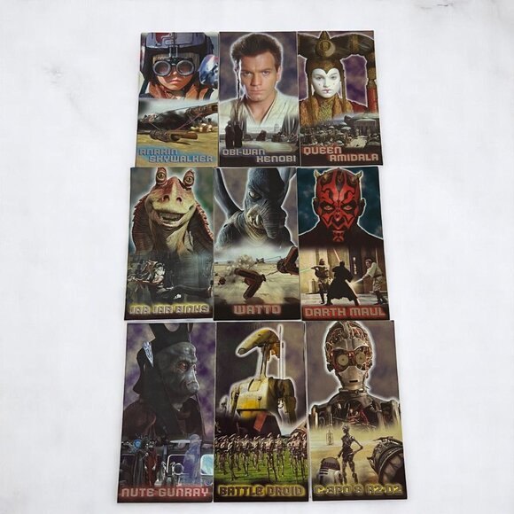 1999 Topps Star Wars Episode 1 Widevision Mirror Foil Card Set Of 9 Collectibles - Picture 1 of 4